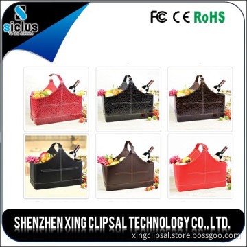 New design luxury leather storage boxes with handle